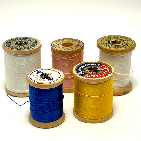 Vintage Thread On Wooden Spools Lot of 30 - Picture 8 of 11